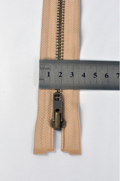 ZIP074 1號拉鏈  青古銅金屬拉鏈  單頭開尾拉鏈  不設單獨拉鍊訂購  側面照